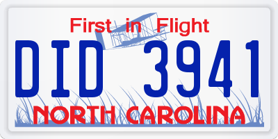 NC license plate DID3941
