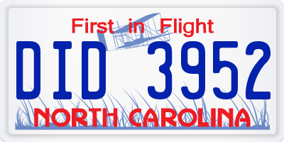 NC license plate DID3952