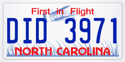 NC license plate DID3971