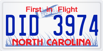 NC license plate DID3974
