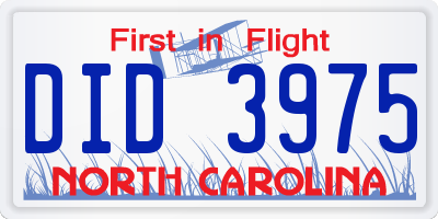 NC license plate DID3975