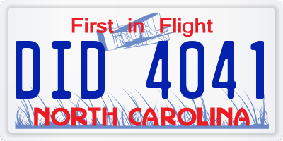 NC license plate DID4041