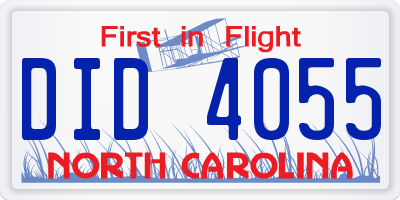 NC license plate DID4055