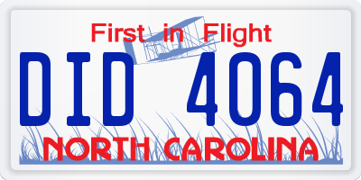 NC license plate DID4064