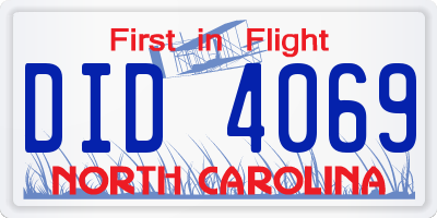 NC license plate DID4069