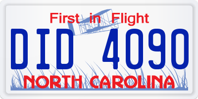 NC license plate DID4090