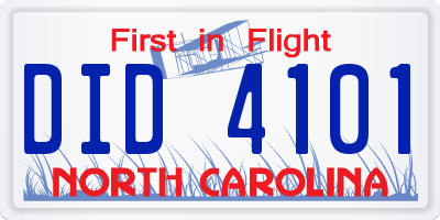 NC license plate DID4101