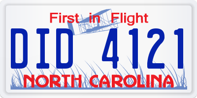 NC license plate DID4121