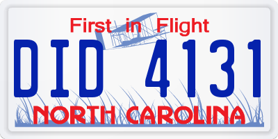 NC license plate DID4131