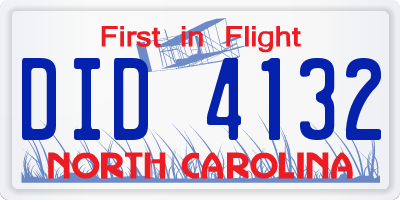 NC license plate DID4132