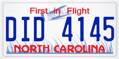 NC license plate DID4145
