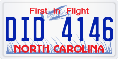 NC license plate DID4146