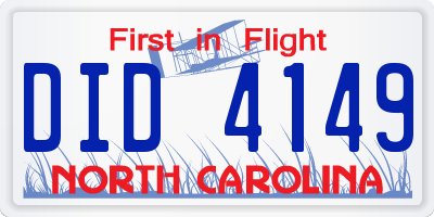 NC license plate DID4149