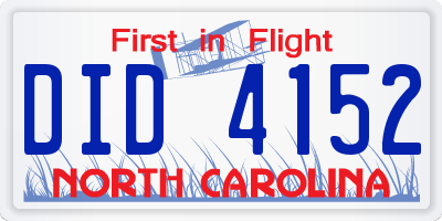NC license plate DID4152