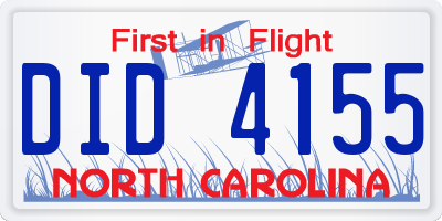 NC license plate DID4155