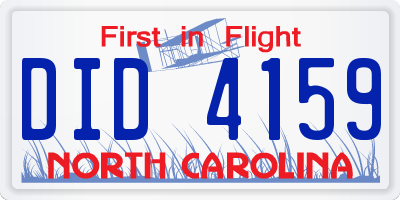 NC license plate DID4159