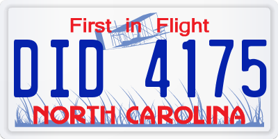 NC license plate DID4175
