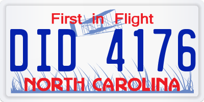 NC license plate DID4176
