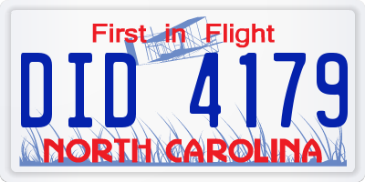 NC license plate DID4179