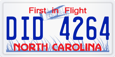 NC license plate DID4264