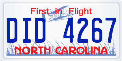 NC license plate DID4267