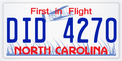 NC license plate DID4270