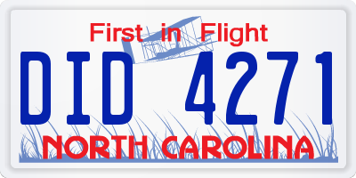 NC license plate DID4271
