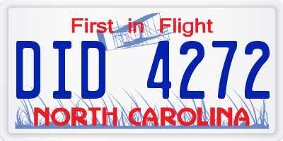 NC license plate DID4272