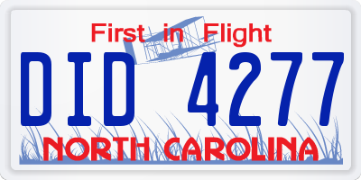 NC license plate DID4277