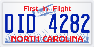 NC license plate DID4282