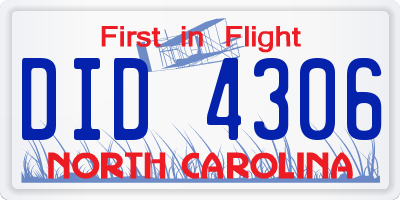 NC license plate DID4306