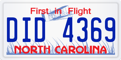 NC license plate DID4369