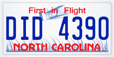 NC license plate DID4390