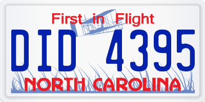 NC license plate DID4395