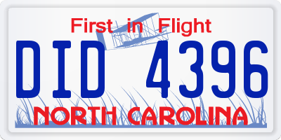 NC license plate DID4396