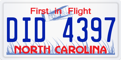 NC license plate DID4397