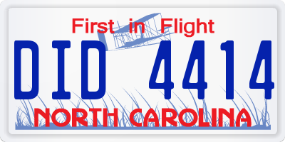 NC license plate DID4414