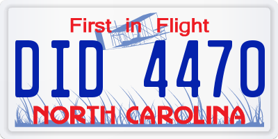 NC license plate DID4470