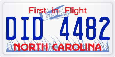 NC license plate DID4482
