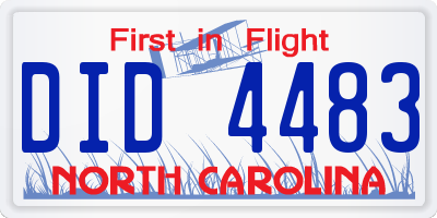 NC license plate DID4483