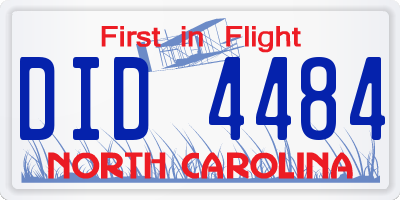 NC license plate DID4484