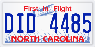 NC license plate DID4485