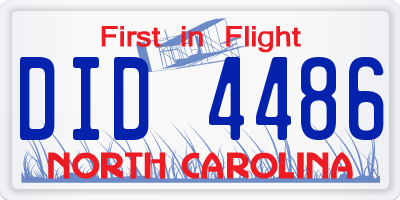NC license plate DID4486