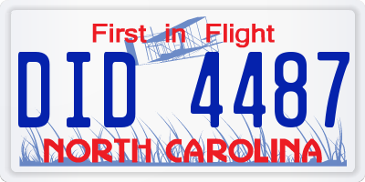 NC license plate DID4487