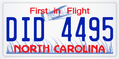 NC license plate DID4495