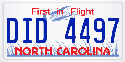 NC license plate DID4497
