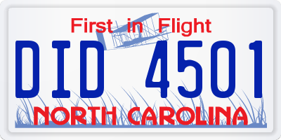 NC license plate DID4501