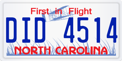 NC license plate DID4514