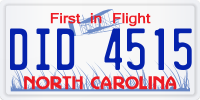 NC license plate DID4515