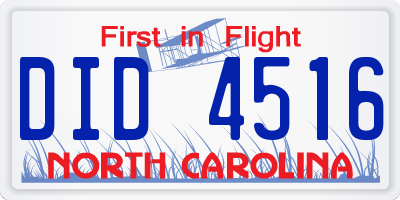 NC license plate DID4516